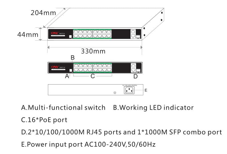 ONV H3024PF 26 Port Full Gigabit SFP PoE Fiber switch